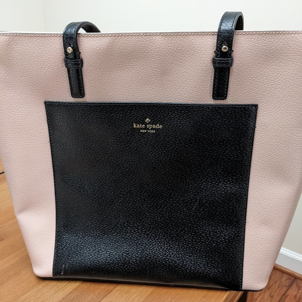 Kate Spade Pink and Black Two-Toned Zip-top Tote
